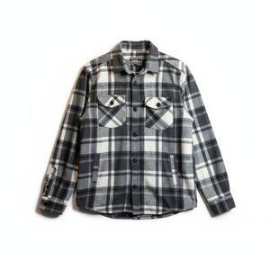 Distortion Heavyweight Plaid Flannel Shirt Jacket | Mens Rugged Shacket